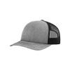 Richardson Trucker Snapback Cap,Heather Grey/Black,Adjustable