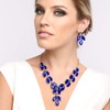 SP Sophia Collection Stunning Leaf Droplet Austrian Crystal Bridal Necklace
