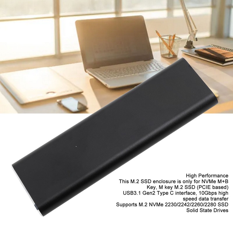 M.2 NVMe SSD Enclosure USB3.1 Gen2 Type C 10Gbps Aluminium