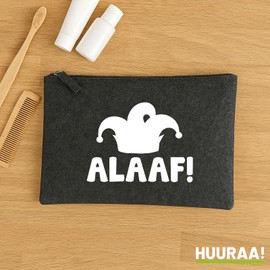 Huuraa Kulturbeutel Alaaf Narrenkappe Geschenk 1 Liter Charcoal Filz Alaaf Geschenkidee