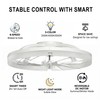24" Ceiling Fan with Light, Flush Mount, Remote Control, White