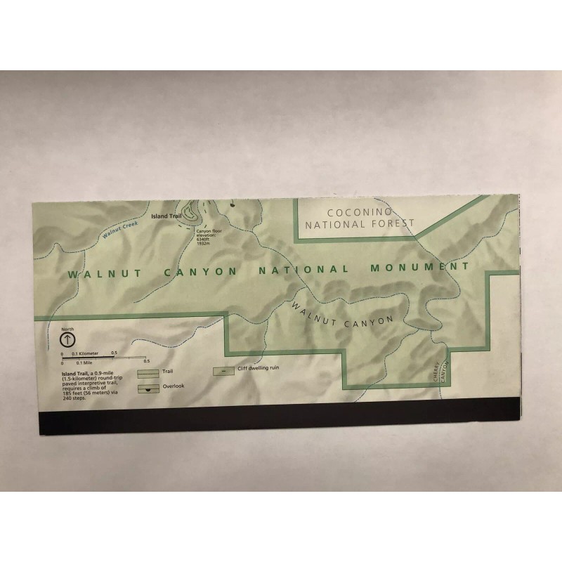 Walnut Canyon National Monument Park Unigrid Brochure Map Newest Version