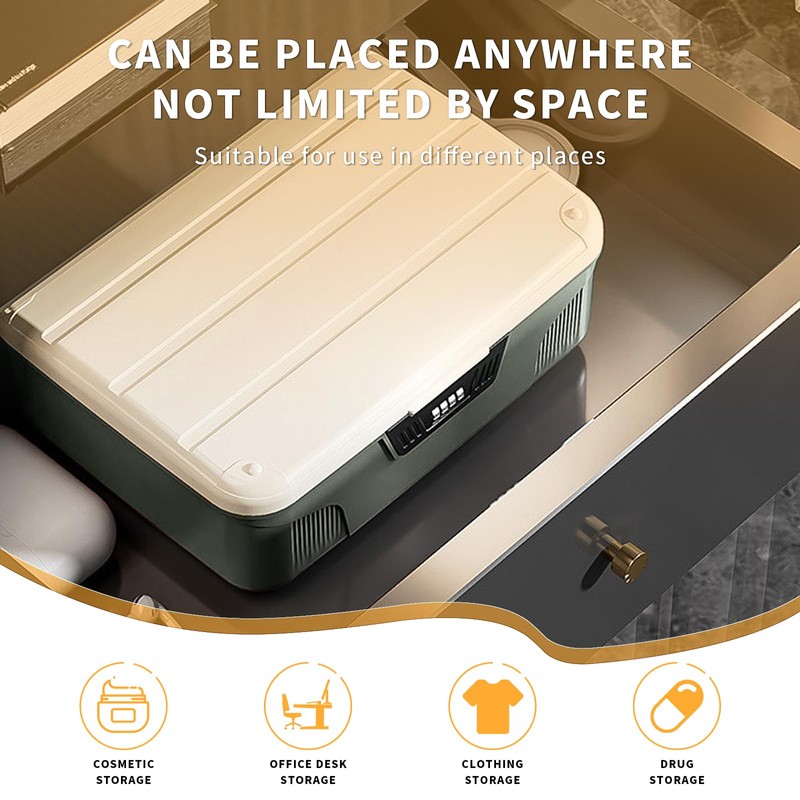 RUIAN Lockable Storage Container Bin, Portable Lock Box with Combination,