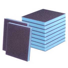 sourcing map 10pcs Sanding Sponge Blocks 180-240 Grits Wet/Dry Hand Sanding Sponges Sheet, 120x100x12mm Foam Sanding Block Pad for Polishing Kitchen Metal Wood Drywall Furniture, Brown