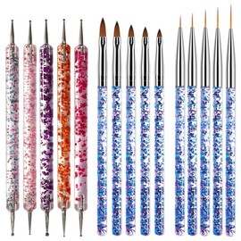 May Brown recommended 5 types of dot sticks + 5 types of acrylic brushes + 5 types of fine brushes, 1 set, mixed colors / 메이브라운 추천 도트봉 5종 + 아크릴붓 5종 + 세필붓 5종 세트, 1세트, 혼합색상