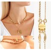 Layering Magnetic Necklace Clasp,18 K Gold and Silver Separator for