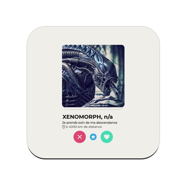 Cork Coaster - Xenomorph Network Alien ExtraterRest Social Meet Love