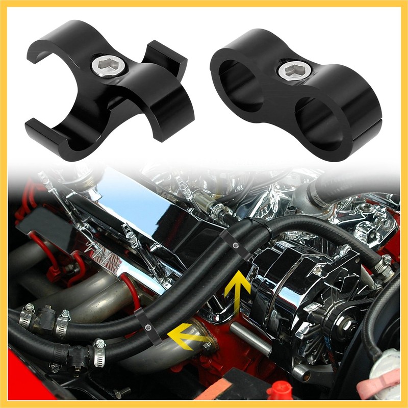 REPAIROCK 4pcs Black AN8 16mm Hose Separator Clamp Adapter with