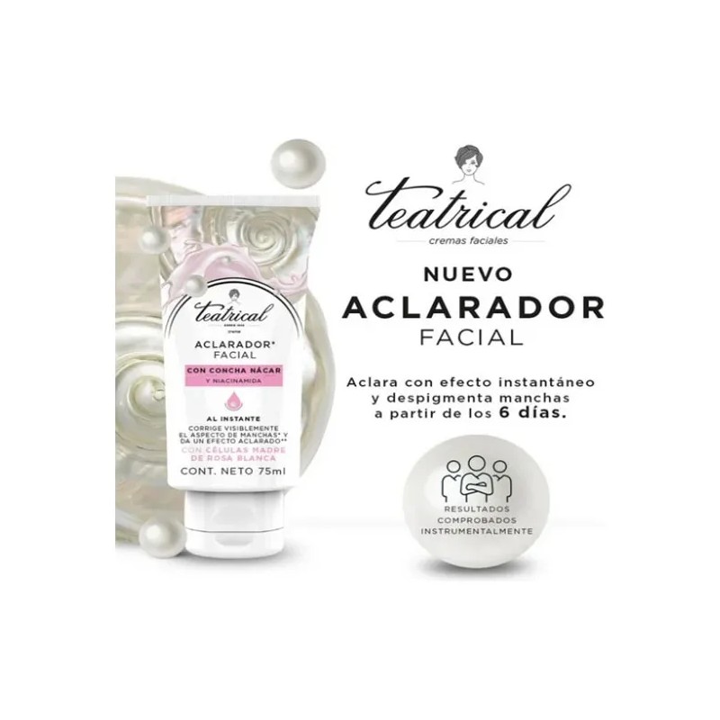 Crema Aclaradora Tetrical Concha Nacar Niacinamida 2pzs Todo Tipo Piel