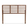 Baxton Studio Salome Mid-Century Wood Slat Queen Headboard in Walnut