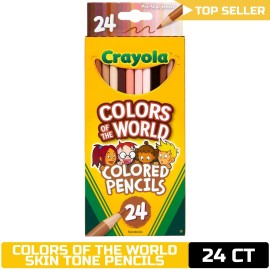 Crayola Colors of the World 24ct Colored Pencil Set - Skin Tone Kids Coloring Bo