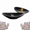 POFUIERKN 2 Pcs Black Jewelry Dish Trinket Tray oval Perfume