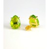 Peridot Quartz stud earrings, everyday earrings, Vermeil Gold or silver,