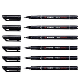 Stabilo Ohpen Universal Permanent S Pen 0.4 mm Black pens pack of 6