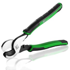 SK 9.5-Inch Cable Cutter, Heavy-Duty Wire Cutter, High Leverage Cable Cutting Pliers with Knurled Handle, Premium CR-V Steel, for Aluminum, Copper, Wire, and Communications Cable