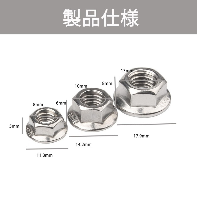 DEVENTORZ Hex Flange Nuts 20pcs Hex Lock Nuts Flanged Lock
