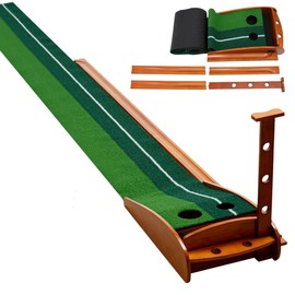 JAYGOVAN Indoor/Outdoor Golf Putting Green - Mini Golf Set, Golf Training Aid - Golf Accessories for Men,Golf Gifts for Men,Backyard Indoor Golf and Outdoor Use, Anti-Skid Mat&Solid Wood Base