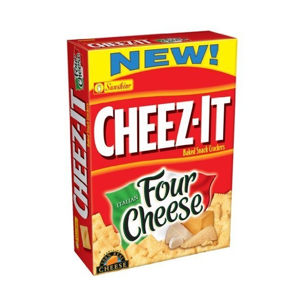 Sunshine, Cheez-It Baked Snack Crackers, Italian Four Cheese, 12.4oz Box (Pack of 4)