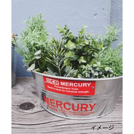 Keystone Mercury Tin Tab Bucket 11.6 x 11.6 x 4.7 inches (29.5 x 29.5 x 12 cm), Galva Black ME047212