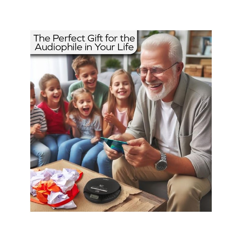 Coby Portable Bluetooth CD Player with FM Radio & Headphones,