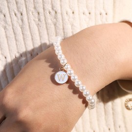 Stocking Stuffers Holiday Outfits for Women 2024 Initial Pearl Bracelets for Women Gold And Pearl Bracelet for Teen Girl Gifts