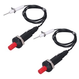 Piezo Spark Igniter with Cable 2 Set Piezo Spark Ignition Kit, 1 Out 2 Push Switch Piezo Ignition with Ignition Needle Wire 1 Meter Piezoelectric Ignition for Fireplace Oven Heater