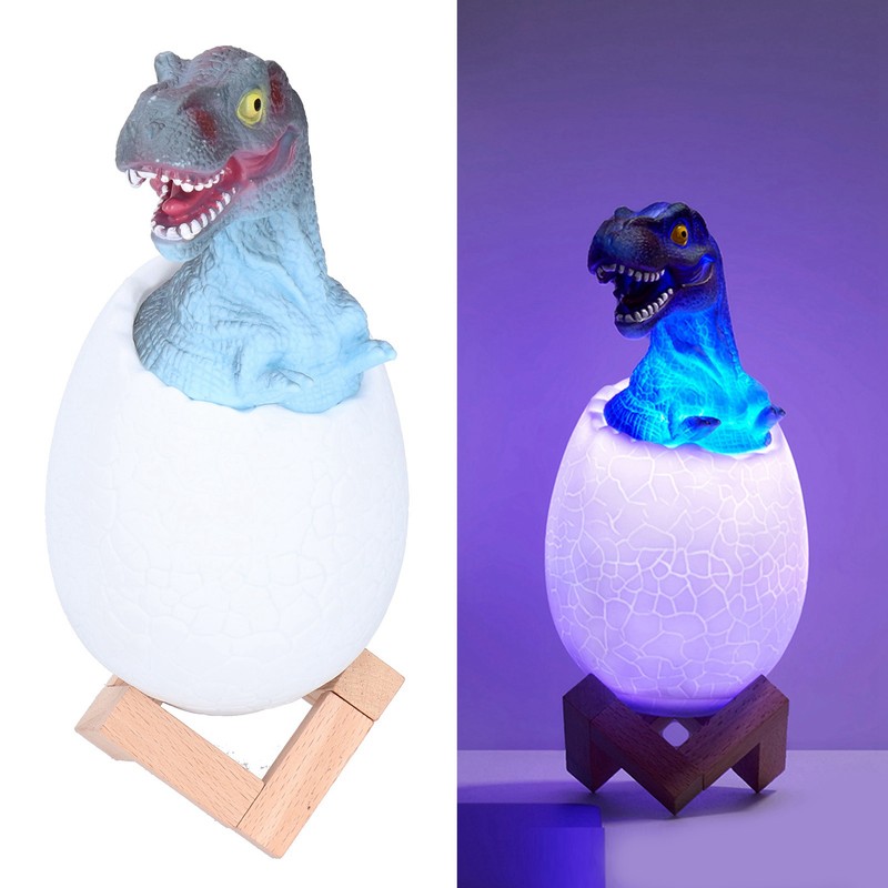 Touch Pat Sensor Night Light Dinosaur Egg Shape Bedside Lamp