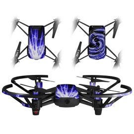 Skin Decal Wrap 2 Pack for DJI Ryze Tello Drone Lightning Blue Drone NOT Included
