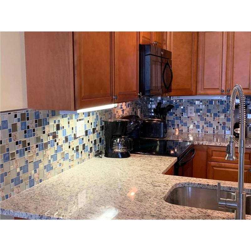 Blujellyfish Blue Sea Glass Tile Backsplash Beach Style Mosaic Tiles