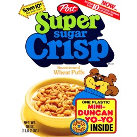 1980 Super Sugar Crisp Cereal Box High Quality Metal Magnet 3x4 inches 9640