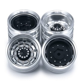 1/14 Trailer RC Lock Crawler Wheel Rim Aluminum Beadlock Wheel Hub for Tamiya Truck (4pcs)
