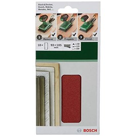 Bosch 2609256A86 Sanding Sheet Set for Orbital Sanders (10-Piece)