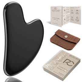 Rena Chris Gua Sha Facial Tools, Stainless Steel Guasha Tool for Acupuncture, Manual Massage Tool for Jawline Sculpting and Puffiness Reducing, Gua Sh