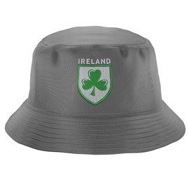 Purple Print House Embroidered Ireland Bucket Hat Unisex Irish Rugby Football Country Shamrock Him Her Recycled Hat, S, Bottle