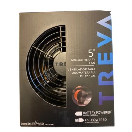 Airflow Treva 5" Aromatherapy Diffuser Fan - 2 Speed Air Flow - Faux Wood Design with...