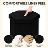 PINPLUS Linen Hexagon Storage Ottoman, Foldable Fabric Footstool with Lid,