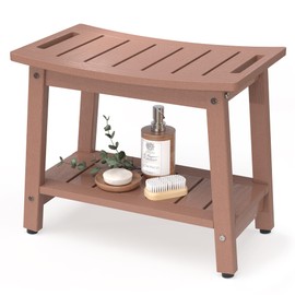 Waterproof HDPE Shower Bench, Brown