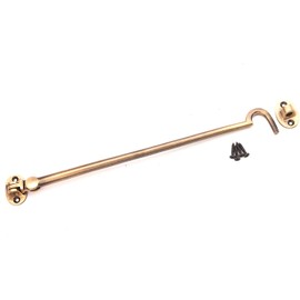 12" (300mm) Antique Heavy Duty Brass Cabin Hook & Eye Silent Catch/Latch/Holder/Back Gate/Shed/Patio Door
