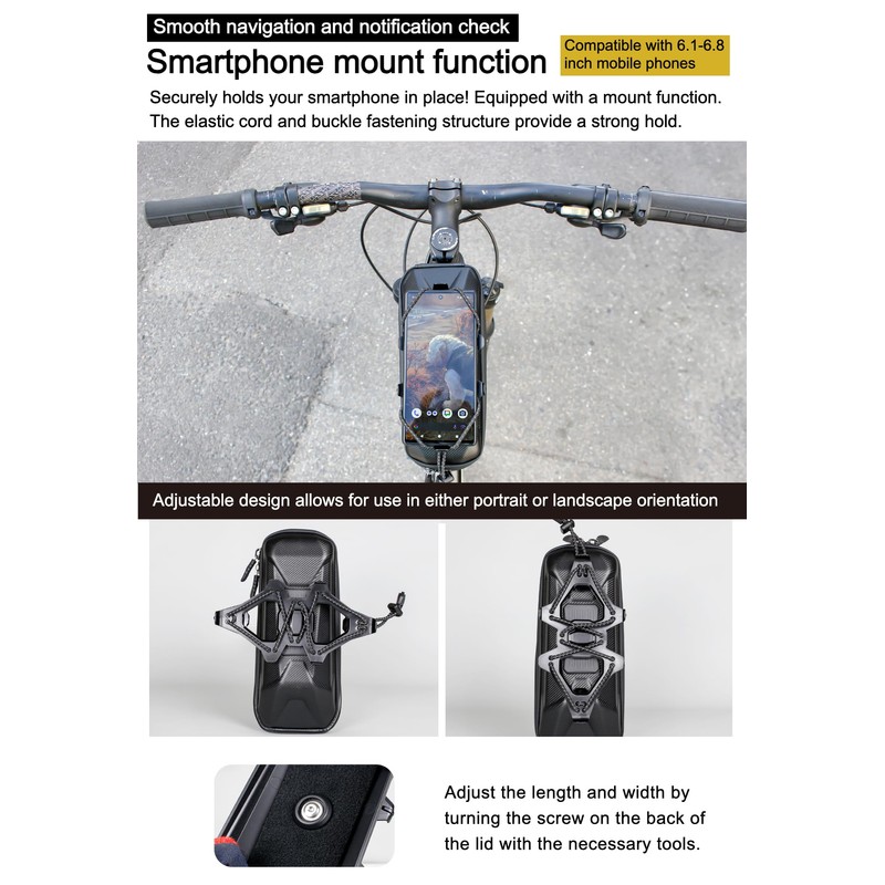 GORIX Top Tube Bag Waterproof Smartphone Mount Large Capacity Durable