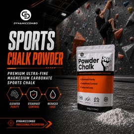 DYNAMICCOMBO Premium Sports Chalk Powder, Ultra-Fine & Resealable Bag, 120g
