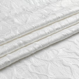 Majestic Giftware Premium Jacquard Fabric (1378-40X116) | 40" Wide X 116" Length Fluffy - White Cloth for Table Runner, Upholstery, Pillows & Window Treatments | Soft & Washable Cloths
