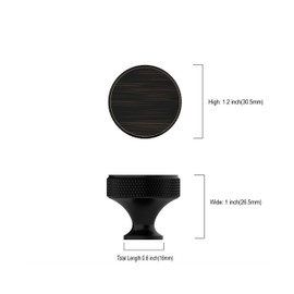 Asidrama 10 Pack Oil Rubbed Bronze Kitchen Cabinet Knobs Knurled Dresser Knobs Drawer Knobs Cabinet Hardware Aluminum Knobs for Dresser Drawers