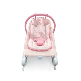 Summer Infant 2-in-1 Bouncer & Rocker Duo (Pink) Convenient and Portable Rocker and Bouncer for Babies Includes Soft Toys and Soothing Vibrations