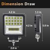 LED Light Pods, 4 Inch 126W Square LED Work Light,