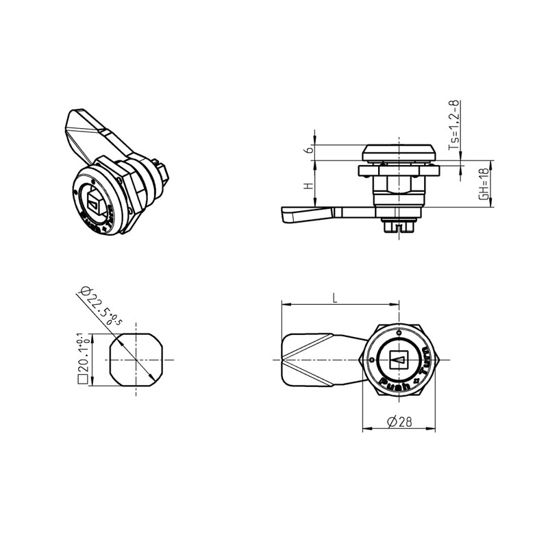 1 x safety sash lock rotary bolt safety quarter turn