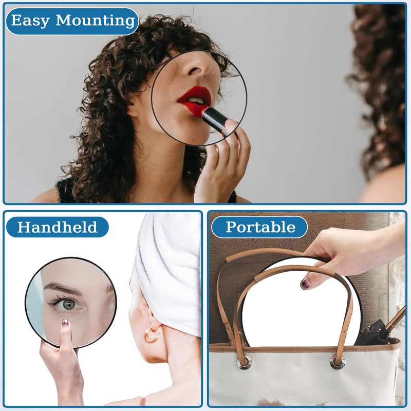 Brrnoo 15X Magnifying Mirror Suction Cups, Used for Makeup Eyebrows