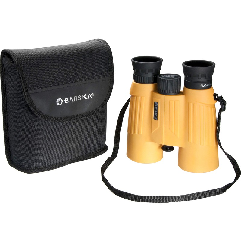 BARSKA 10x30 WP Floatmaster Binoculars (Blue Lens, Yellow) (AB11092)