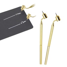 Pack of 2 Fluid Writer Pen - Oblique Fine Line Painting Pen, Brass Portable Drawing Tool for Scratches, Slanted Fine Liner Painting Gold, for Scratches, Cars, Cabinets, Kretzer Repairs 0.5 mm/0.7 mm