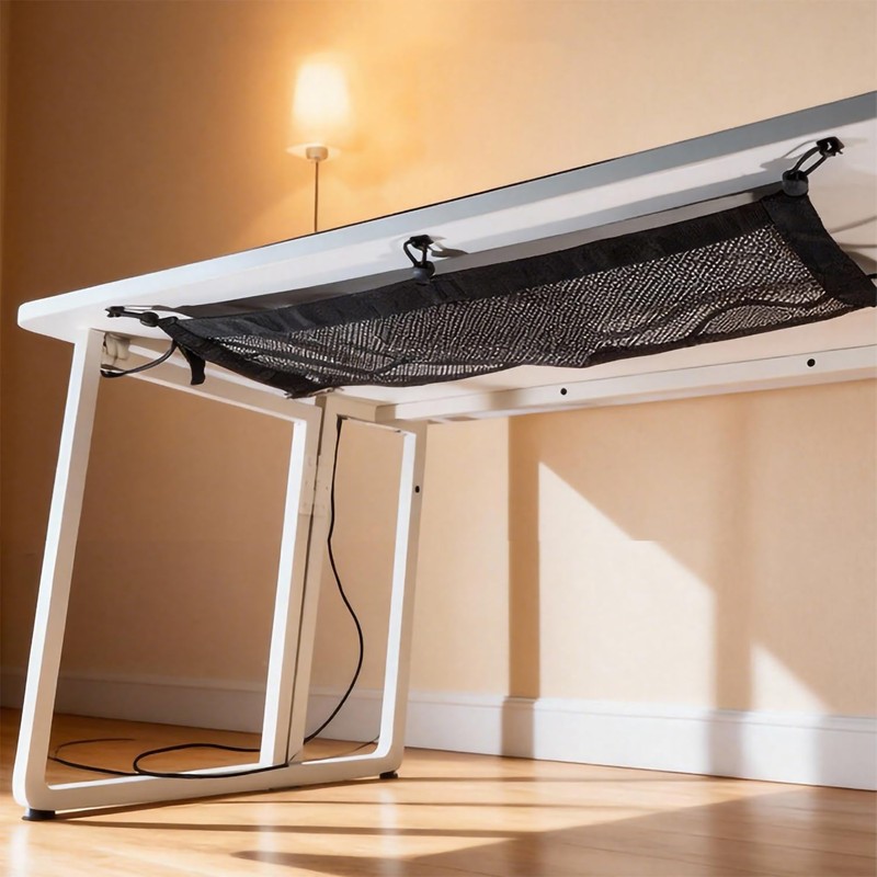 Under Desk Cable Management Net, Screw-in Cord Organizer, 24.5"x9.5"