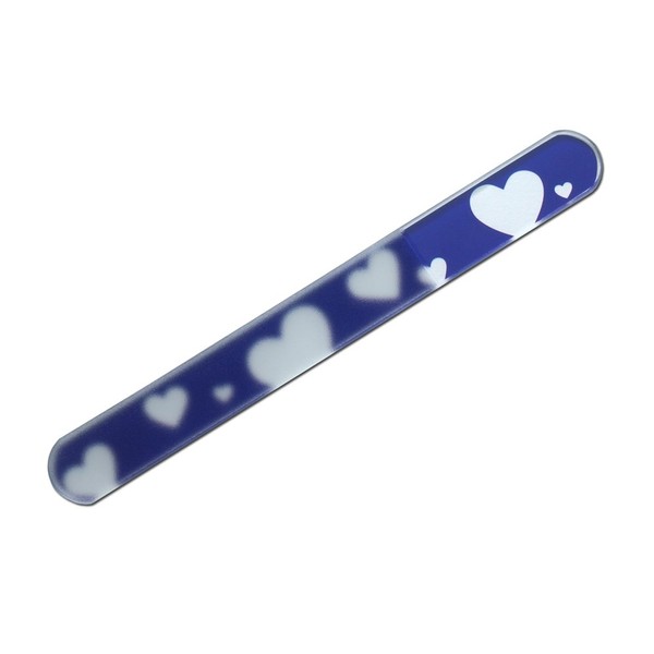 Petit Lumi Series PL-T06A Glass Nail File, Made in Czech Republic (Blue Heart)